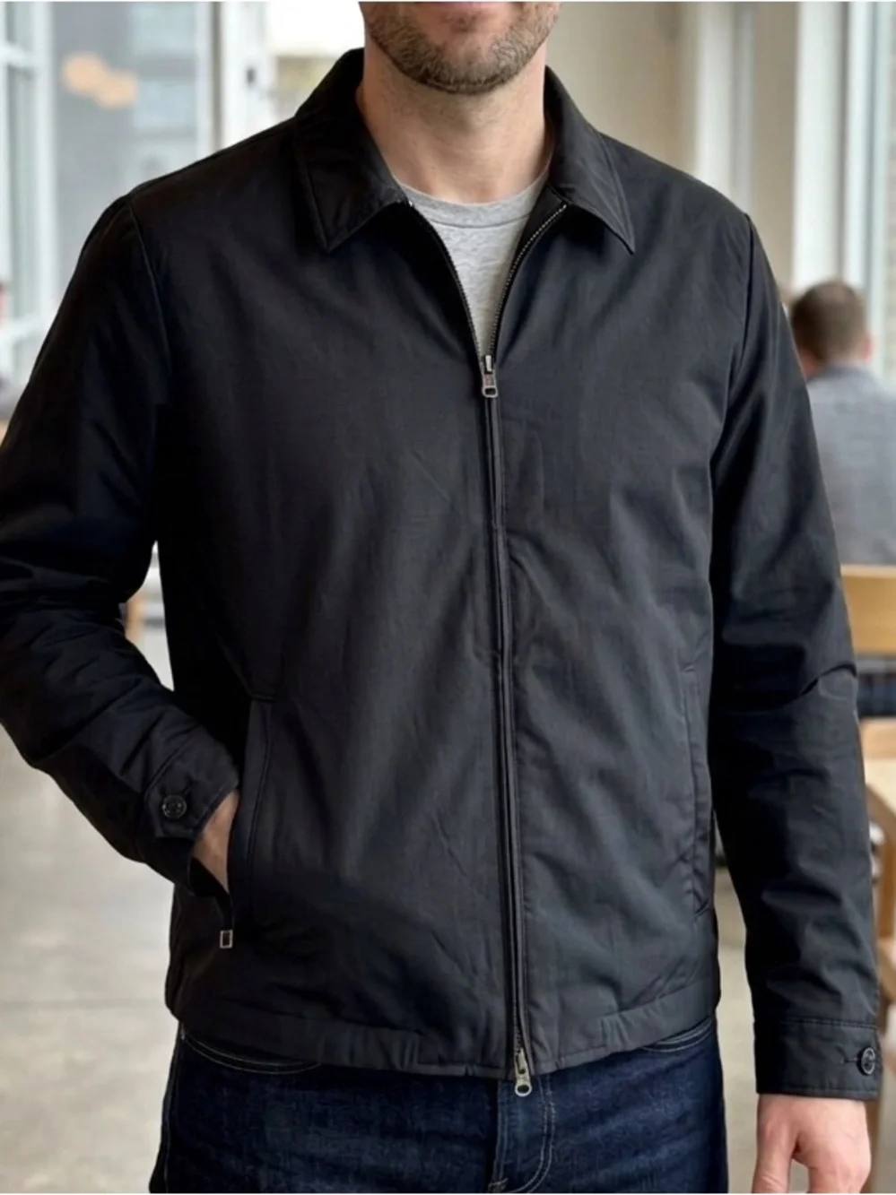 Banana Republic Men's Black Lightweight Zip Jacket